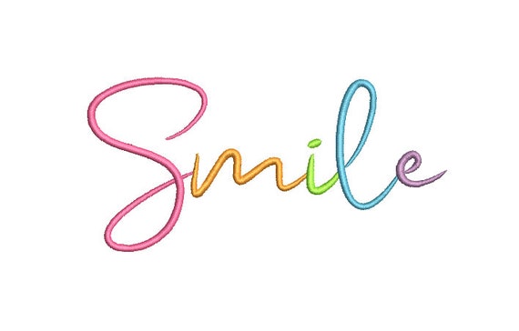 Rainbow Smile Machine Embroidery File design  - 5 x 7 inch hoop - Rainbow Embroidery Design