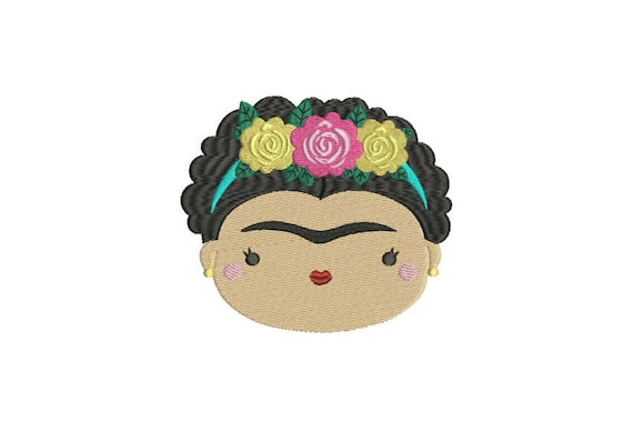 Mexican Girl Face Machine Embroidery File design - 5x7 hoop - Embroidery Patch Design