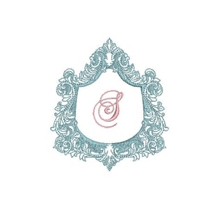 Baroque Luxe Scroll Frame - Machine Embroidery File design - 4x4 inch hoop - Monogram Frame