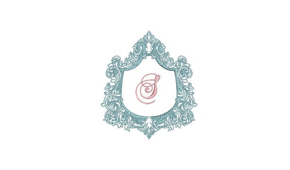 Baroque Luxe Scroll Frame - Machine Embroidery File design - 4x4 inch hoop - Monogram Frame