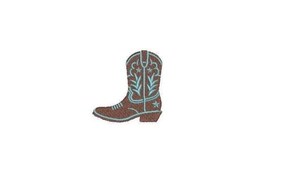 Cowgirl Boot Machine Embroidery File design - 2x2 inch - Short Cowboy Boot Embroidery  - Western Embroidery