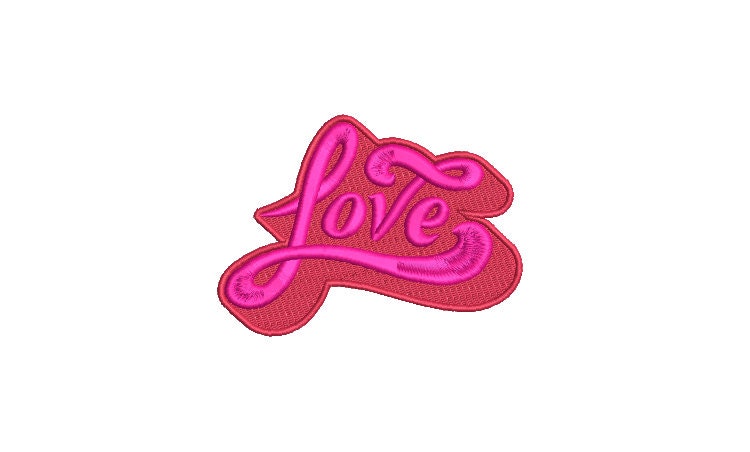 Love Patch Embroidery Design - Machine Embroidery File design - 4x4 ...