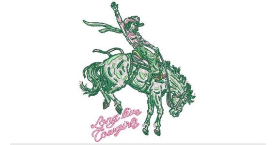Western Machine Embroidery File design - 8x12 inch hoop - Long Live Cowgirls  Design - Cowboy Embroidery Download