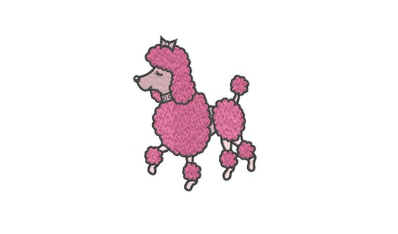 Machine Embroidery Pink Poodle Machine Embroidery File design 4x4 inch hoop - Embroidery