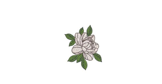 Gardenia Machine Embroidery File design - 4 x 4 inch hoop - Gardenia Digital Embroidery File  - 3 inch design