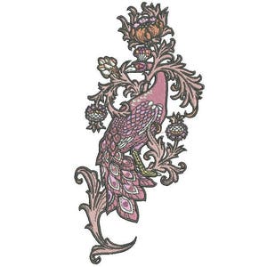 Peacock Embroidery -  Machine Embroidery File design 5x7 inch hoop - instant download
