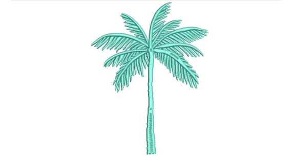 Palm Tree Machine Embroidery File design - 6 x 10 inch hoop - Palm Silhouette