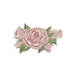 English Roses Machine Embroidery File design - 5 x 7 inch hoop - Rosette - Rose Silhouette