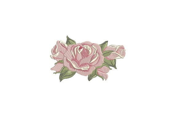 Rosette Rose Flower Bow Circle Monogram Frame Machine Embroidery Design