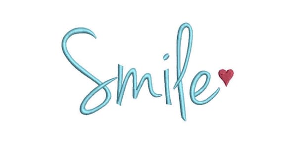 Smile Machine Embroidery File design  - 5 x 7 inch hoop - Heart Embroidery Design