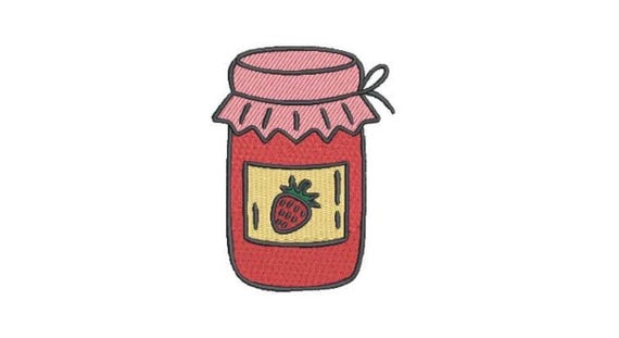 Strawberry Jam Embroidery - Strawberry Machine Embroidery File design - 4 x 4 inch hoop Makes a great Patch - Instant download