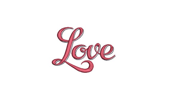 Love Embroidery - Satin Stitch-  Machine Embroidery File design - 4x4 inch - valentines embroidery design