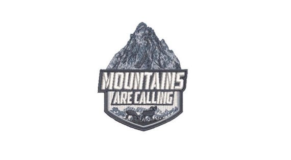 Mountains Are Calling Embroidery Design - Mountain Climber Embroidery Design -  Machine Embroidery File design 4 x4 inch hoop