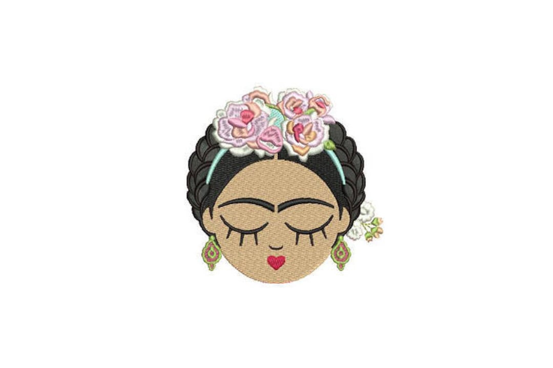 Mexican Girl Face - Machine Embroidery File Design - 5x7 Hoop ...