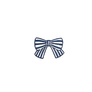 Small Stripe Bow Machine Embroidery File design - Hamptons Style - Monogram Design