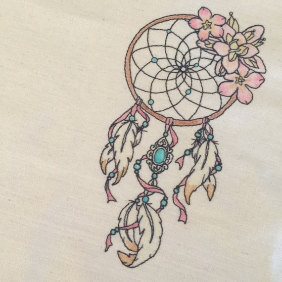 Floral Dreamcatcher Machine Embroidery File design 5x7 hoop - instant download