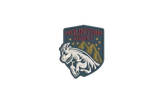 Mountain Goat Embroidery Design - Mountain Climber Embroidery Design -  Machine Embroidery File design 4 x4 inch hoop