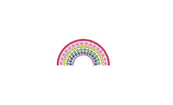 Rainbow Mini Embroidery File design -  3x3 hoop - Chain stitch Rainbow - Rainbow Embroidery File - Fancy Rainbow - Chainstitch