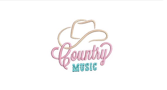 Country Music - Western Machine Embroidery File design - 4x4 inch hoop - Cowgirl and Cowboy Design