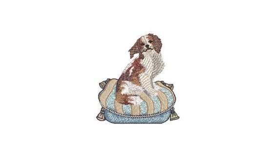 King Charles Cavalier Spaniel - Machine Embroidery File design  - 4x4 hoop - Vintage Style embroidery