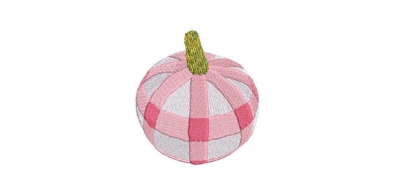 Chinoiserie Chic -  Madras Pumpkin -  Plaid Pumpkin - Machine Embroidery design - 4x4 inch hoop - instant download