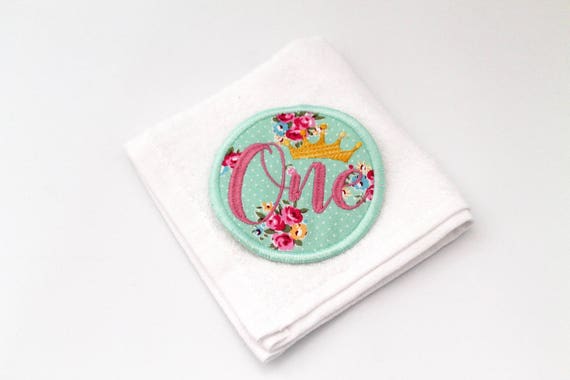 First Birthday ONE Patch Badge Machine Embroidery File design 4 x 4 inch hoop