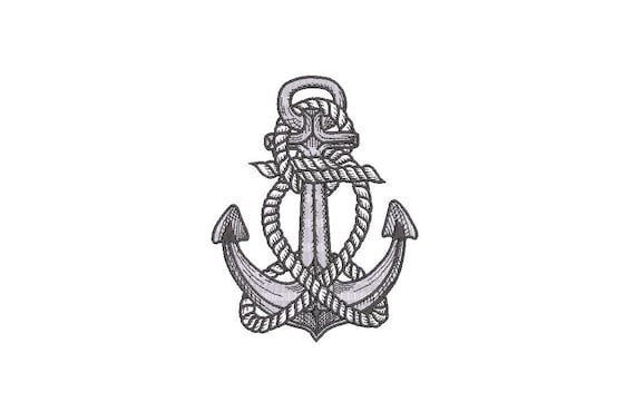 Anchor Rope Nautical Machine Embroidery File design 5x7inch hoop