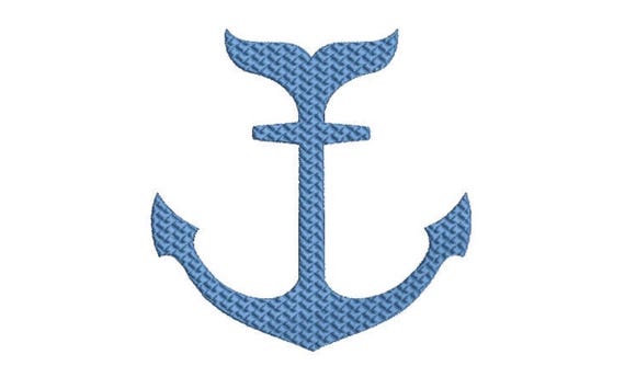 Whale Anchor Machine Embroidery File design - 5x7inch hoop - Anchor Embroidery Design