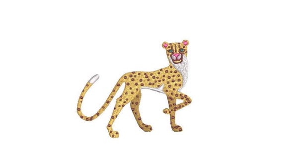 Cheetah Machine Embroidery File design - 4x4 inch hoop - Chinoiserie Chic - Instant Download