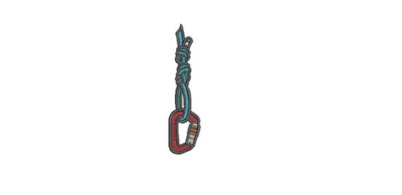 Rock Climbing Clip Embroidery Design - Carabiner Embroidery Design -  Machine Embroidery File design 4 x4 inch hoop