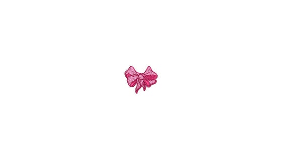 Mini Red Pink Bow Embroidery File design - 4 x 4 inch hoop  - instant download - 3cm