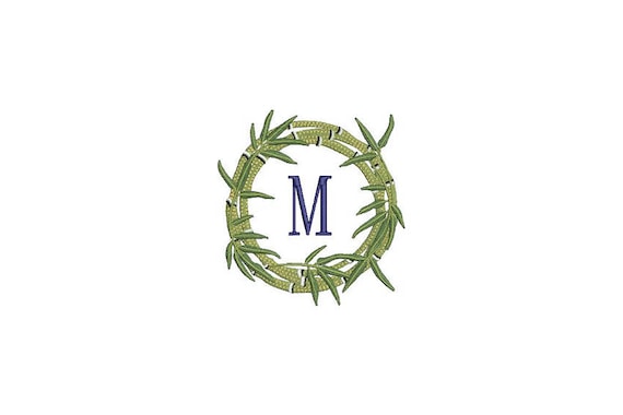 Bamboo Frame Machine Embroidery File design - 4 x 4 inch hoop -  Monogram