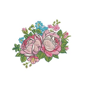 Spring Flowers Machine Embroidery - File design 4x4 inch hoop - Flower Embroidery design