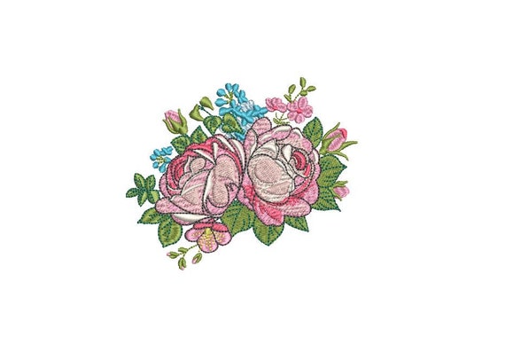 Spring Flowers Machine Embroidery - File design 4x4 inch hoop - Flower Embroidery design