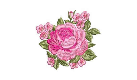 Rose Sakura Machine Embroidery File design - 4 x 4 inch hoop - Cherry Blossom Embroidery Design