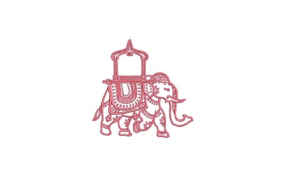 Chinoiserie Chic - Monogram Elephant 1 -Machine Embroidery File design  - Mini - 3 inches - 4x4 inch hoop - instant download