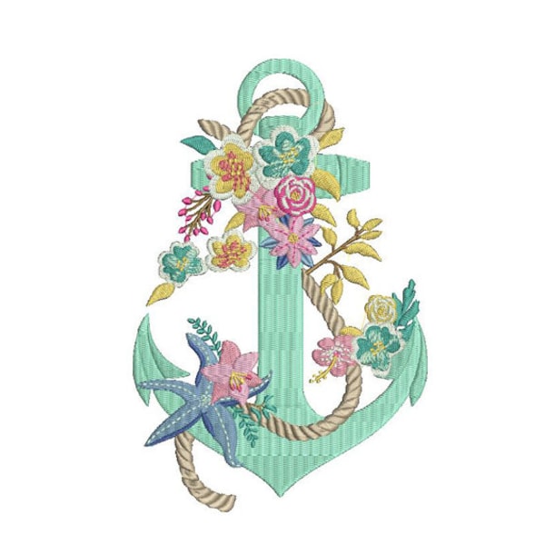 Anchor Embroidery Design Etsy
