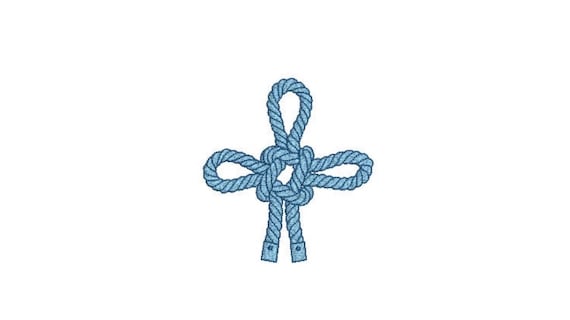 Rope Knot 2 Nautical Machine Embroidery File design - 4x4 inch hoop - Monogram Frame