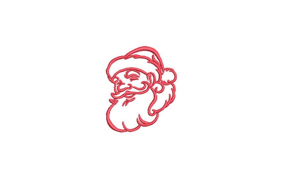Christmas Xmas Santa Face Machine Embroidery File design 3x3 inch hoop - instant download