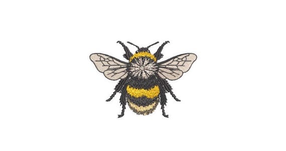 Bumblebee embroidery - Machine Embroidery File design - 4 x 4 inch hoop - Bee Embroidery Design