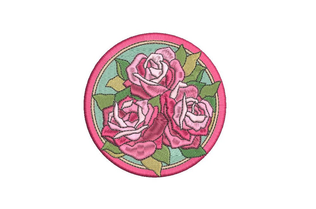 Roses Patch Machine Embroidery File Design 4 X 4 Inch Hoop Vintage Rose Etsy