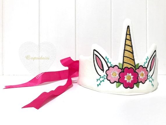 ITH In The Hoop Unicorn Crown Tiara Machine Embroidery File design 6x10 hoop - Party Crown