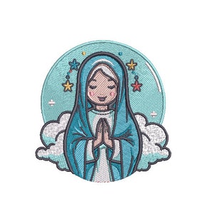 Mary Machine Embroidery File design - 4x4 inch hoop - Thanksgiving - Christmas - Religious Embroidery Design