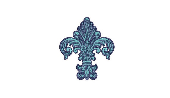 Fleur De Lis embroidery - Machine Embroidery File design - 4 x 4 inch hoop - instant download