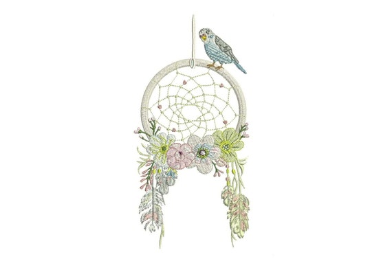 Bird Dreamcatcher Machine Embroidery File design 5x7 inch in the hoop - instant download