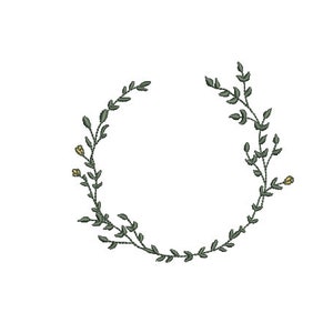 Simple Vine Wreath Wreath- Machine Embroidery File design - 4x4 inch hoop - monogram Frame - Instant download