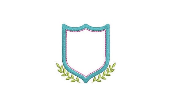 Vine Crest Machine Embroidery File design 3x3 inch hoop - 3 inch Monogram Frame