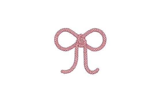 Cord Bow Machine Embroidery File design 4x4 inch hoop - instant download