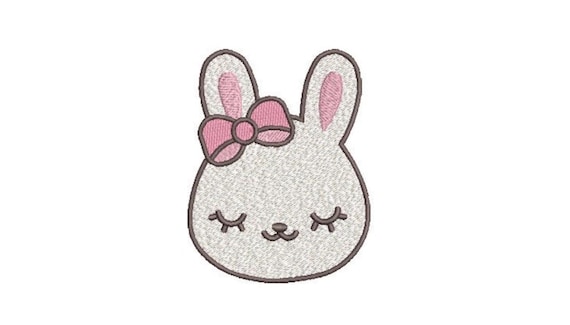 Sweet Bunny Bow - Machine Embroidery File design 4 x 4 inch hoop - Easter Bunny Embroidery Design