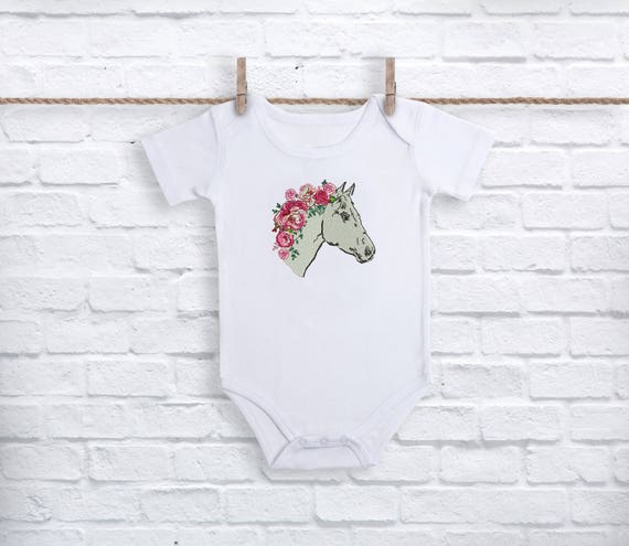 Rosey Horse Machine Embroidery File design - 4x4 inch or 10x10cm hoop - Boho Machine Embroidery - Digital Download